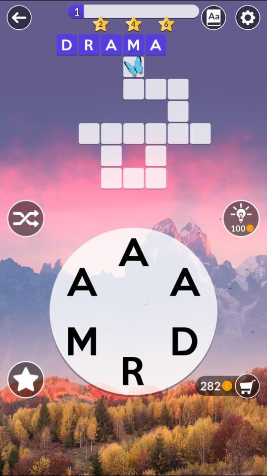 Wordscapes Daily Puzzle November 23 2018 Answers - ARM, DAM, MAD, MAR, RAM, RAD, DRAMA, ARMADA