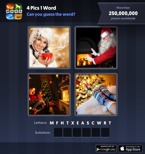 4 Pics 1 Word Daily Puzzle, December 7, 2018 Christmas Answers - warmth