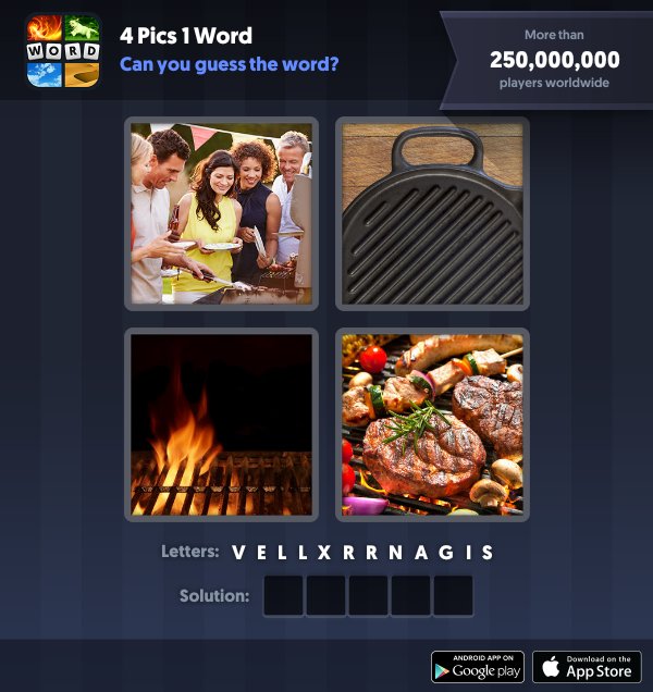 4 Pics 1 Word Daily Puzzle, January 6, 2019 New York Answers - grill